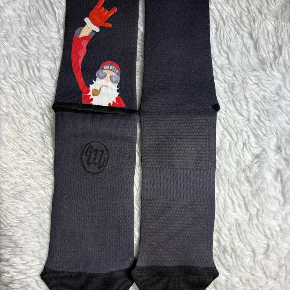 Cycling MB WEAR Rock And Roll Santa Claus Socks Mens Black
